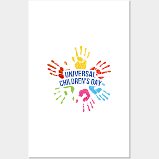 Children hands in hands all around the world Posters and Art